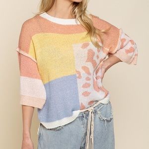 POL Color block sweater